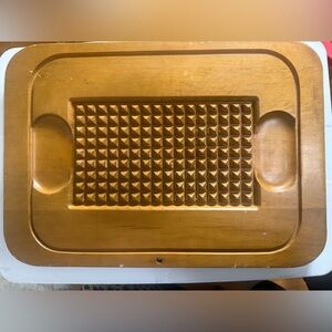 Vintage Hellerware Wood Cutting Board Carving Board Made in Taiwan MCM